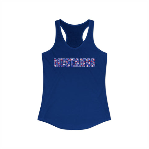 Tuslaw Mustangs Ladies - Floral Mustangs Racerback Tank Top