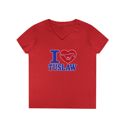 Tuslaw Mustangs Ladies — I Heart Tuslaw V-Neck T-Shirt