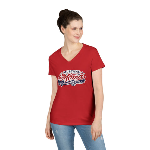 Tuslaw Mustangs Ladies — Mustang Mama V-Neck T-Shirt