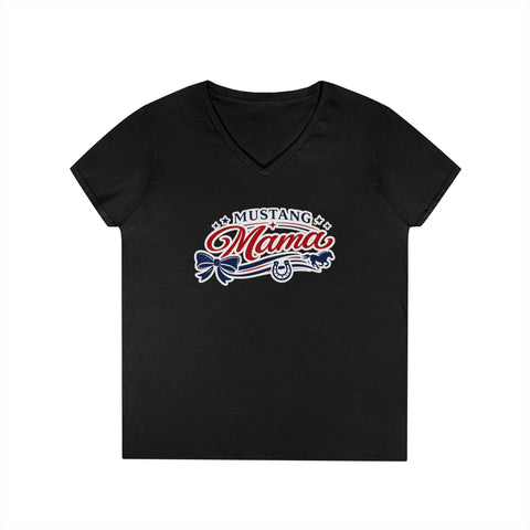 Tuslaw Mustangs Ladies — Mustang Mama V-Neck T-Shirt