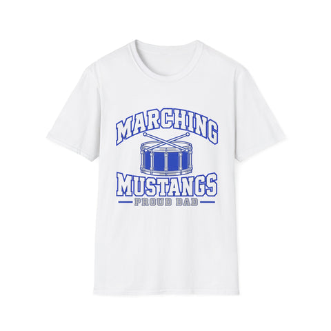 Tuslaw Marching Mustangs Proud Dad T-Shirt in White