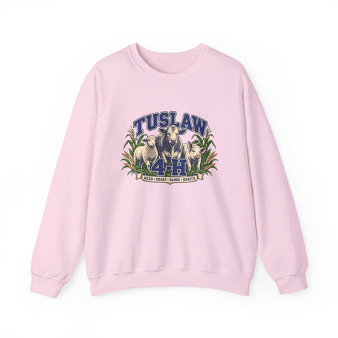 Tuslaw 4-H — Heritage Livestock Crewneck Sweatshirt in Light Pink