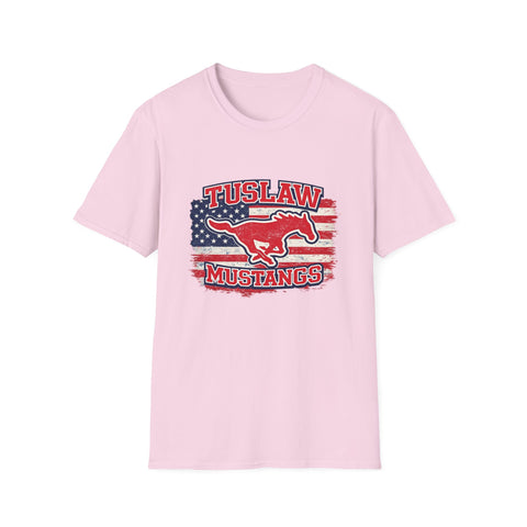 Tuslaw Mustangs — Vintage American Flag T-Shirt