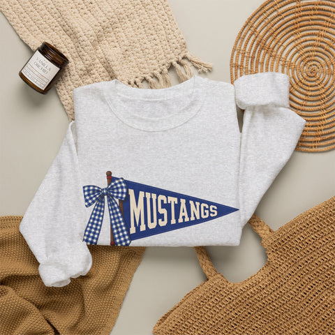 Tuslaw Mustangs Bow and Pennant Crewneck Sweatshirt