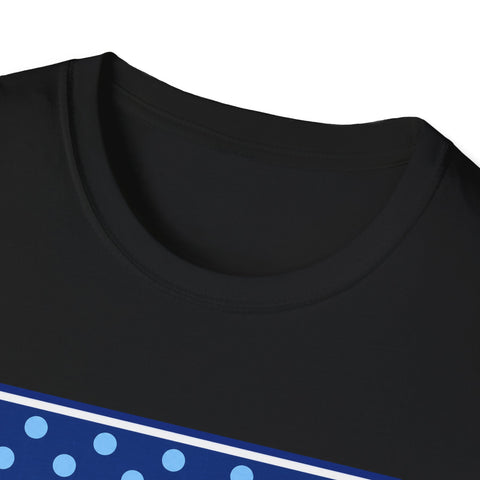 Tuslaw Mustangs — Blue Polka Dot Monogram T-Shirt (No Bow)