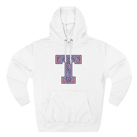 Tuslaw Mustangs Paisley Monogram Hoodie in White