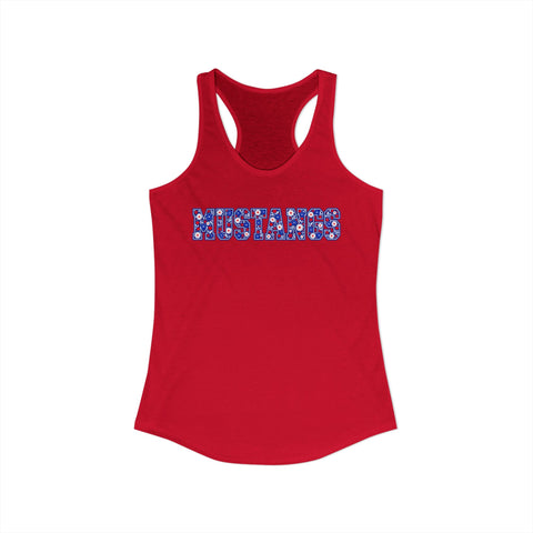 Tuslaw Mustangs Ladies - Floral Mustangs Racerback Tank Top