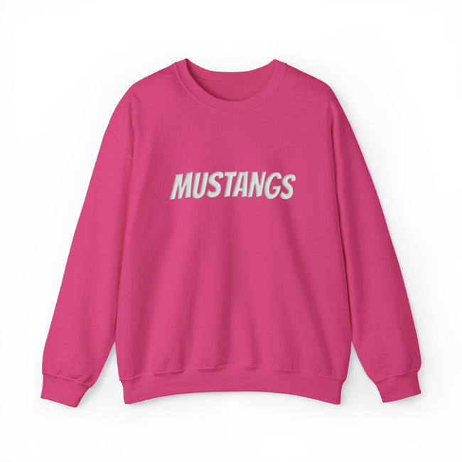 Tuslaw Mustangs — Bold Mustangs Puff Print Crewneck Sweatshirt