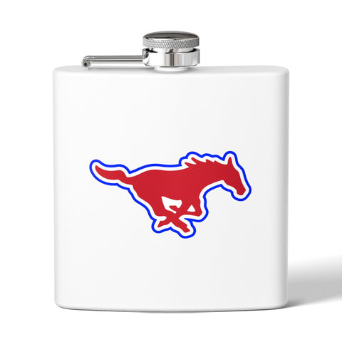 Tuslaw Mustangs Running Horse 6oz Stainless Steel Flask in White