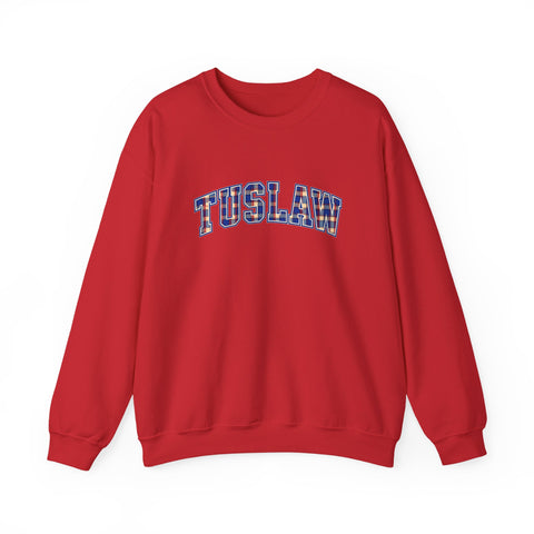 Tuslaw Mustangs TUSLAW Plaid Arch Crewneck Sweatshirt in Red