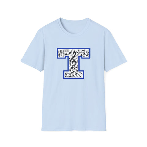 Tuslaw Mustangs Music Monogram T-Shirt in Light Blue
