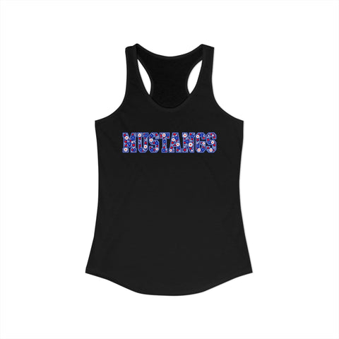Tuslaw Mustangs Ladies - Floral Mustangs Racerback Tank Top