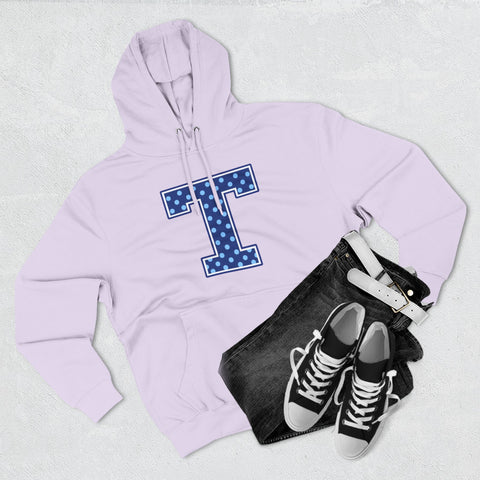 Tuslaw Mustangs — Blue Polka Dot Monogram Hoodie (No Bow)
