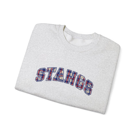Tuslaw Mustangs STANGS Plaid Arch Crewneck Sweatshirt