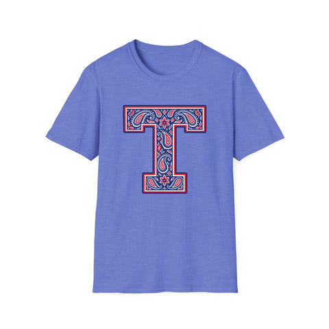 Tuslaw Mustangs Paisley Monogram T-Shirt in Heather Royal