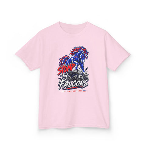 Tuslaw Kids — Stomp the Falcons Rivalry T-Shirt in Light Pink