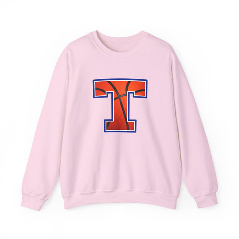 Tuslaw Mustangs Basketball Monogram Crewneck Sweatshirt in Light Pink