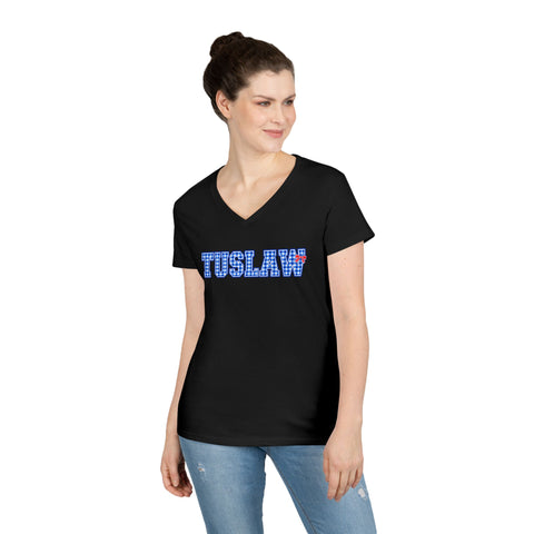Tuslaw Mustangs Ladies - Bingham Style Tuslaw V-Neck T-Shirt