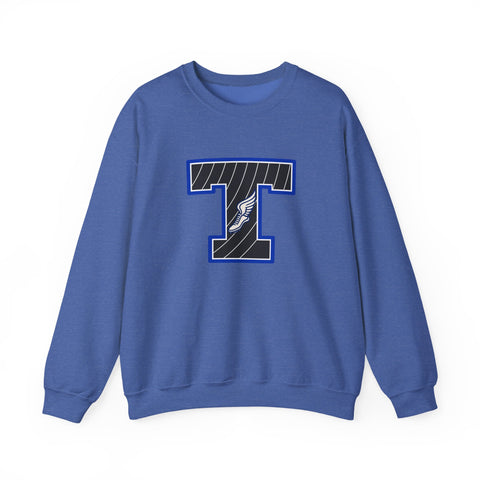 Tuslaw Mustangs Track & Field Monogram Crewneck Sweatshirt in Heather Sport Royal