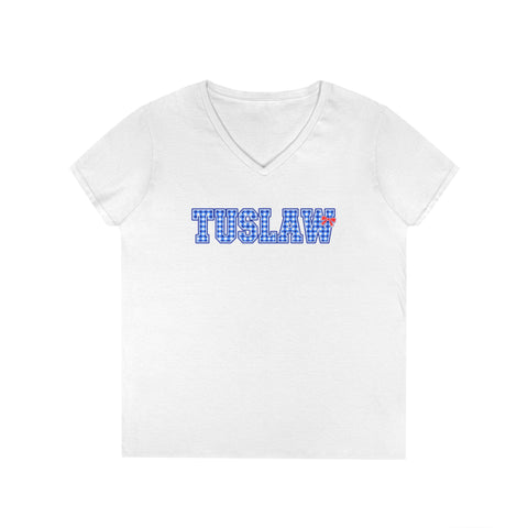 Tuslaw Mustangs Ladies - Bingham Style Tuslaw V-Neck T-Shirt