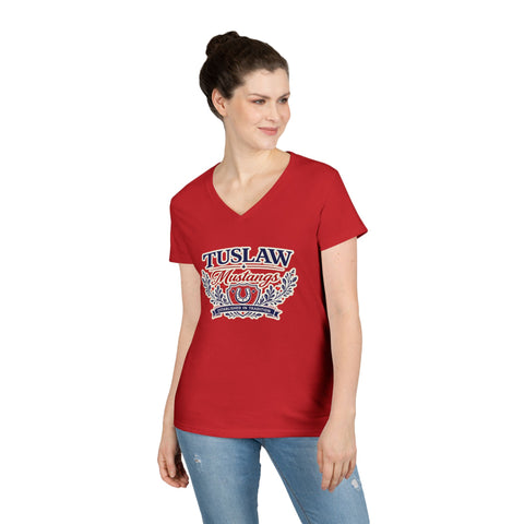 Tuslaw Mustangs Ladies — Established In Tradition V-Neck T-Shirt