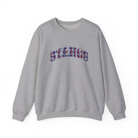 Tuslaw Mustangs STANGS Plaid Arch Crewneck Sweatshirt in Sport Grey