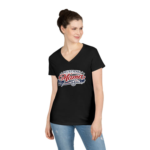 Tuslaw Mustangs Ladies — Mustang Mama V-Neck T-Shirt