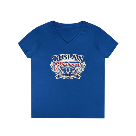 Tuslaw Mustangs Ladies — Established In Tradition V-Neck T-Shirt