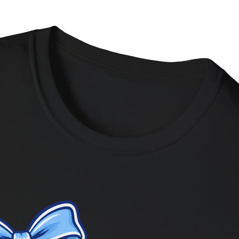 Tuslaw Mustangs Ladies — Blue Polka Dot Monogram T-Shirt