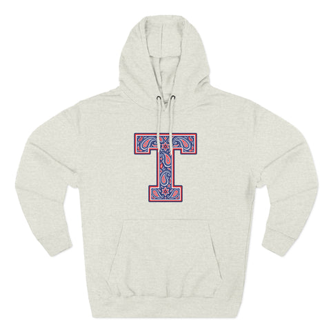 Tuslaw Mustangs Paisley Monogram Hoodie in Oatmeal Heather