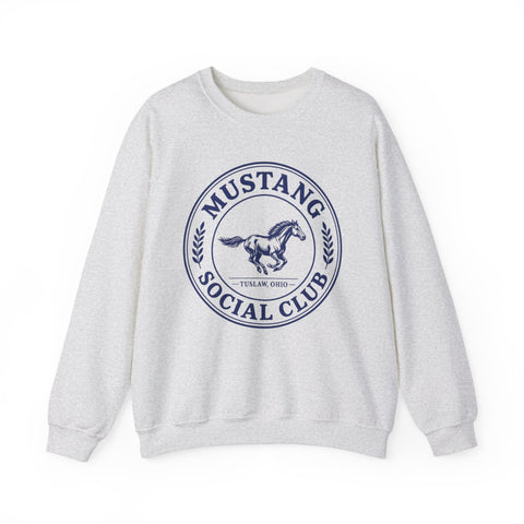Tuslaw Mustang Social Club Crewneck Sweatshirt in Ash