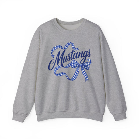 Tuslaw Blue Ribbon Mustangs Crewneck Sweatshirt in Sport Grey
