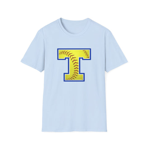 Tuslaw Mustangs Softball Monogram T-Shirt in Light Blue