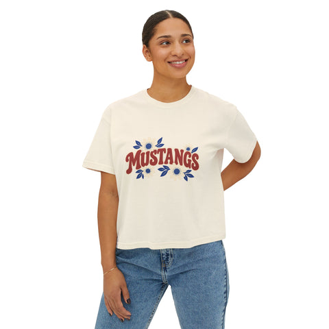 Tuslaw Mustangs in Bloom Women’s Boxy T-Shirt
