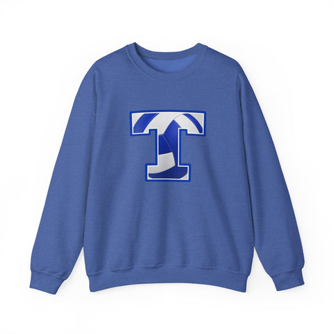 Tuslaw Mustangs Volleyball Monogram Crewneck Sweatshirt in Heather Sport Royal