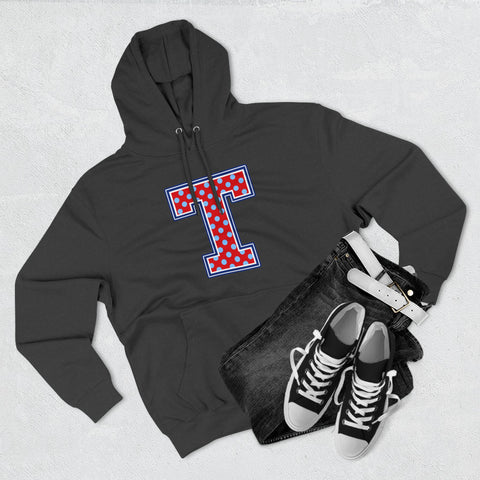 Tuslaw Mustangs — Red Polka Dot Monogram Hoodie (No Bow)