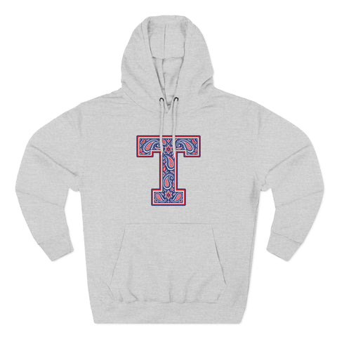 Tuslaw Mustangs Paisley Monogram Hoodie in Heather Grey