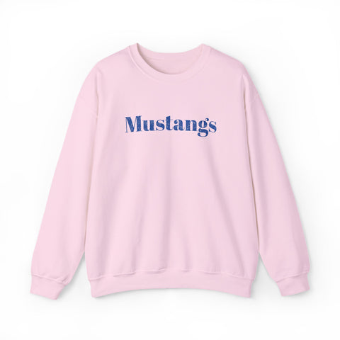 Tuslaw Mustangs — Elegant Mustangs Glitter Crewneck in Light Pink