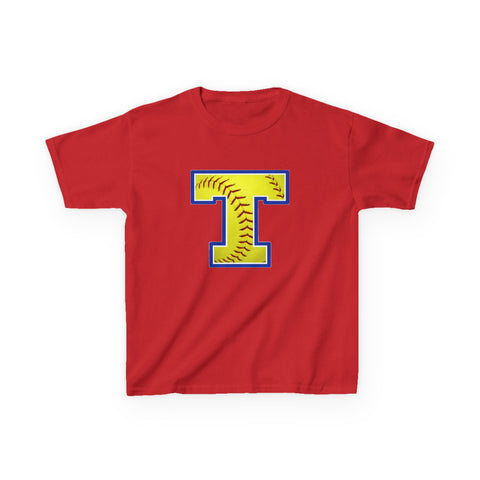 Tuslaw Mustangs Softball Monogram Kids T-Shirt in Red