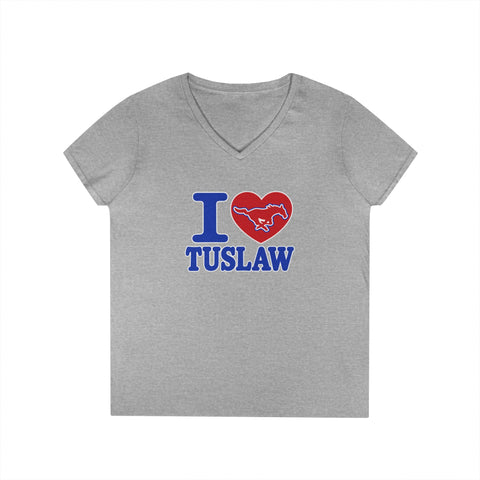 Tuslaw Mustangs Ladies — I Heart Tuslaw V-Neck T-Shirt