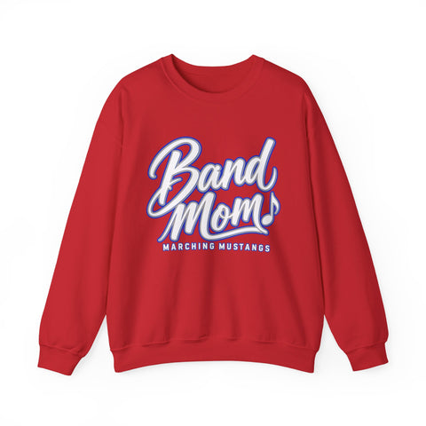 Tuslaw Marching Mustangs Band Mom Crewneck Sweatshirt in Red