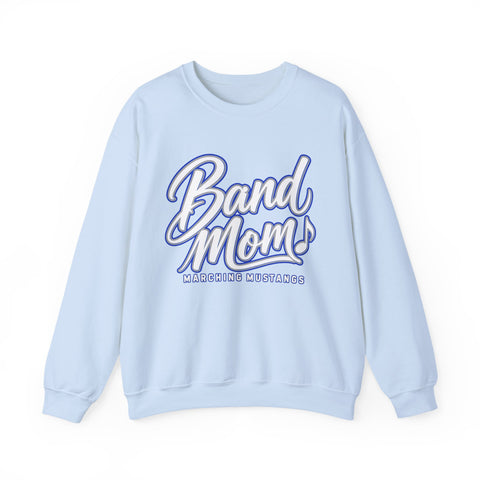 Tuslaw Marching Mustangs Band Mom Crewneck Sweatshirt in Light Blue