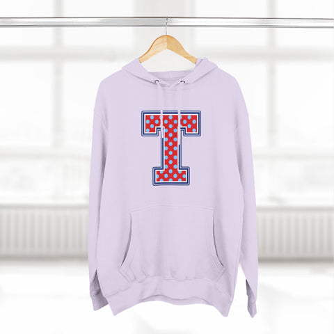 Tuslaw Mustangs — Red Polka Dot Monogram Hoodie (No Bow)