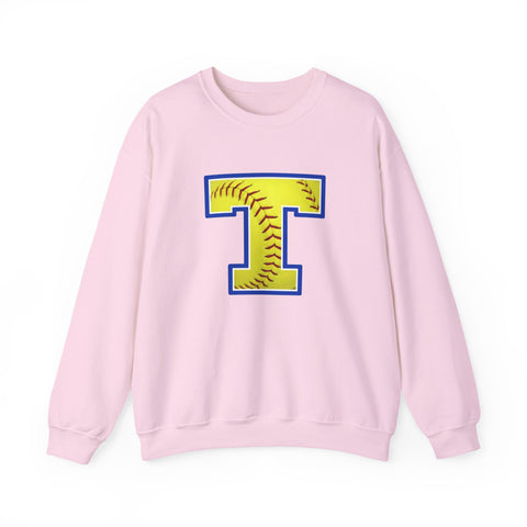 Tuslaw Mustangs Softball Monogram Crewneck Sweatshirt in Light Pink