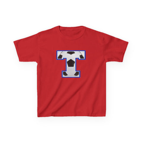 Tuslaw Mustangs Soccer Monogram Kids T-Shirt in Red