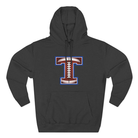 Tuslaw Mustangs Football Monogram Hoodie in Charcoal Heather