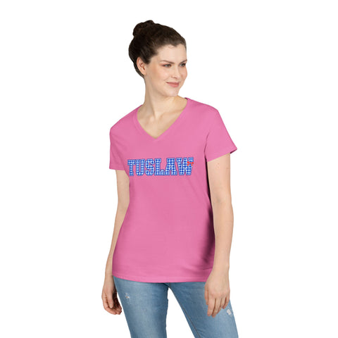 Tuslaw Mustangs Ladies - Bingham Style Tuslaw V-Neck T-Shirt