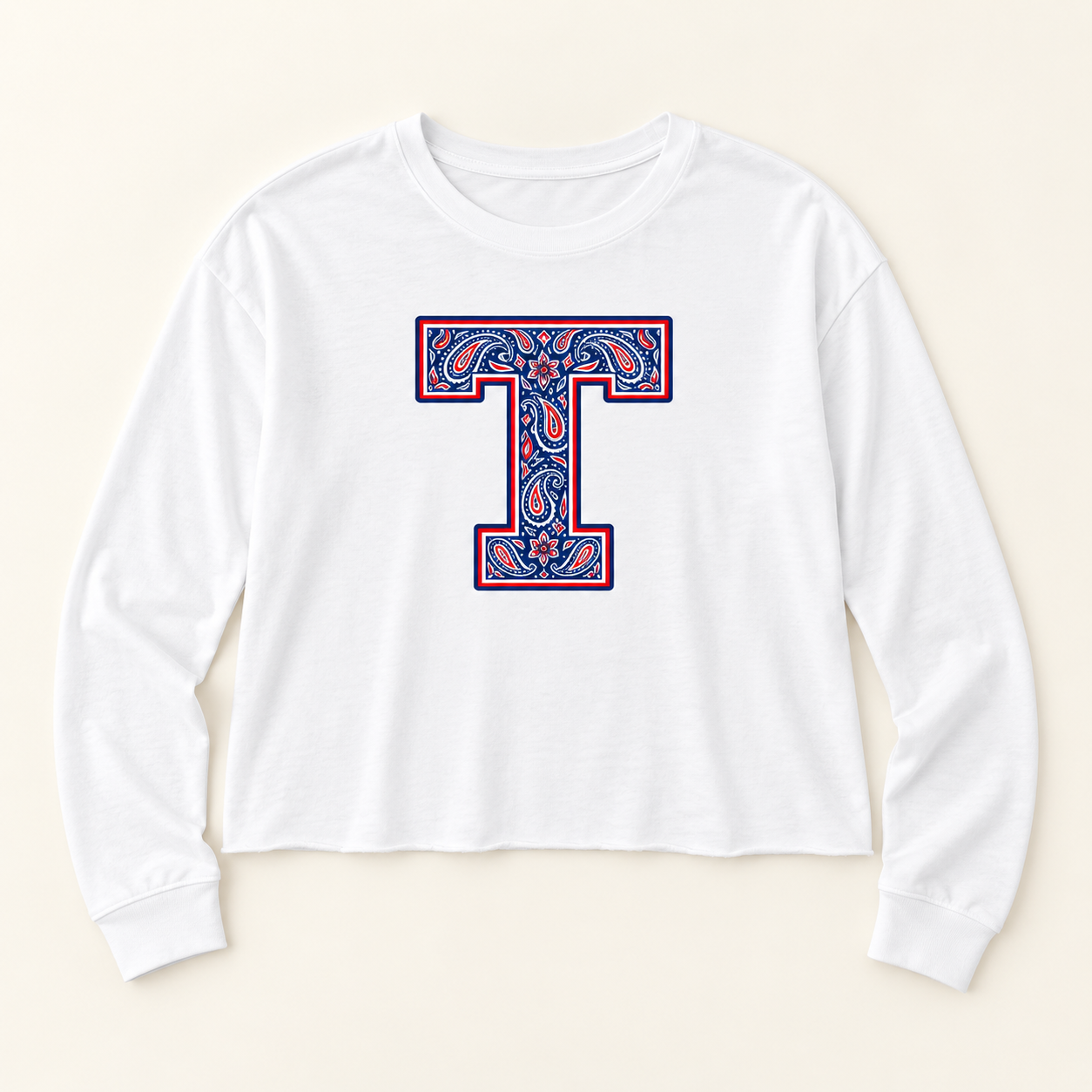 Tuslaw Mustangs Paisley Monogram Midi Long Sleeve Tee
